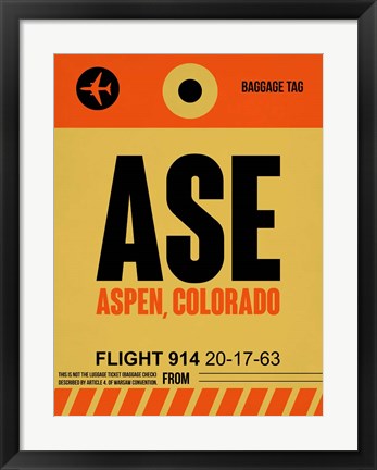 Framed ASE Aspen Luggage Tag I Print