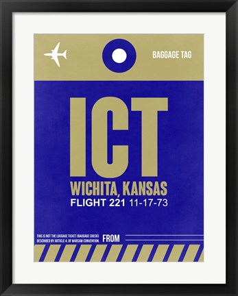 Framed ICT Wichita Luggage Tag II Print