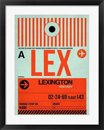 Framed LEX Lexington Luggage Tag I Print