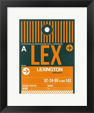 Framed LEX Lexington Luggage Tag II Print