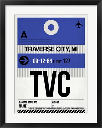 Framed TVC Traverse City Luggage Tag I Print