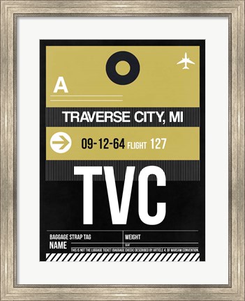 Framed TVC Traverse City Luggage Tag II Print