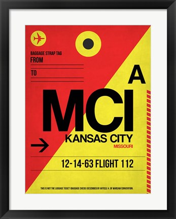 Framed MCI Kansas City Luggage tag I Print