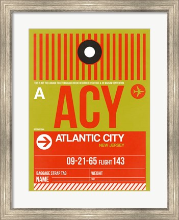 Framed ACY Atlantic City Luggage Tag I Print