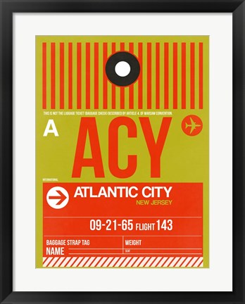 Framed ACY Atlantic City Luggage Tag I Print