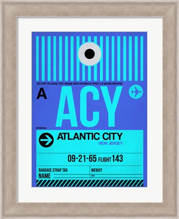 Framed ACY Atlantic City Luggage Tag I Print