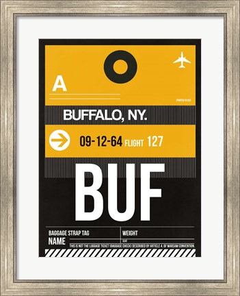 Framed BUF Buffalo Luggage Tag II Print