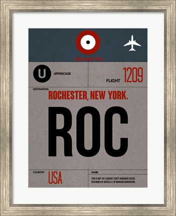 Framed ROC Rochester Luggage Tag I Print