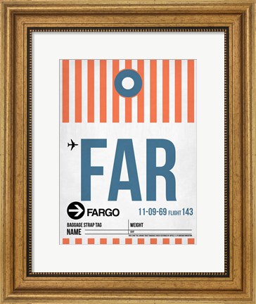 Framed FAR Fargo Luggage Tag II Print