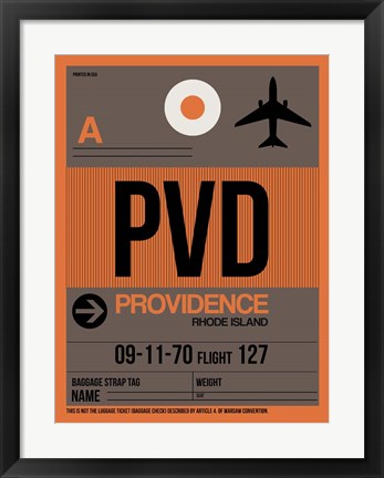 Framed PVD Providence Luggage Tag I Print