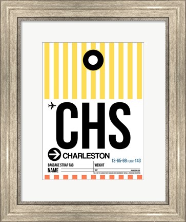 Framed CHS Charleston Luggage Tag II Print