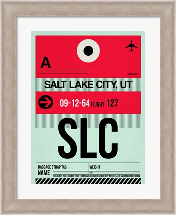 Framed SLC Salt Lake City Luggage Tag I Print