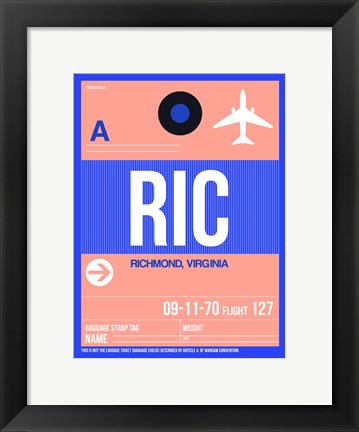 Framed RIC Richmond Luggage Tag II Print