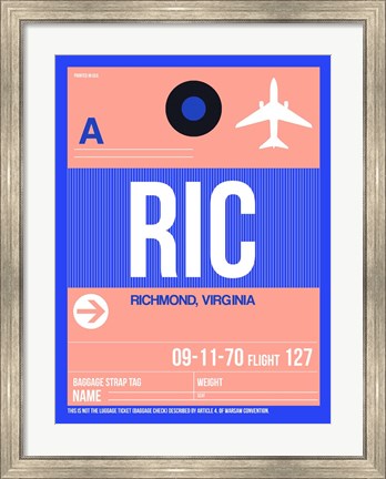 Framed RIC Richmond Luggage Tag II Print