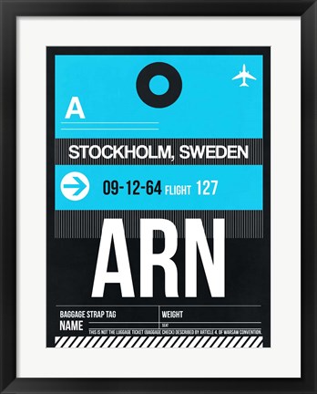 Framed ARN Stockholm Luggage Tag I Print