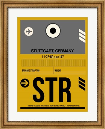 Framed STR Stuttgart Luggage Tag I Print