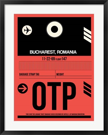 Framed OTP Bucharest Luggage Tag I Print