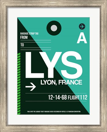 Framed LYS Lyon Luggage Tag II Print