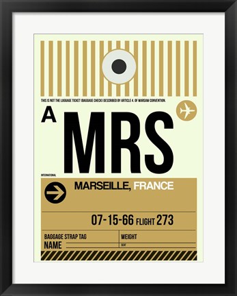 Framed MRS Marseille Luggage Tag I Print