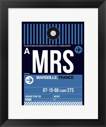 Framed MRS Marseille Luggage Tag II Print