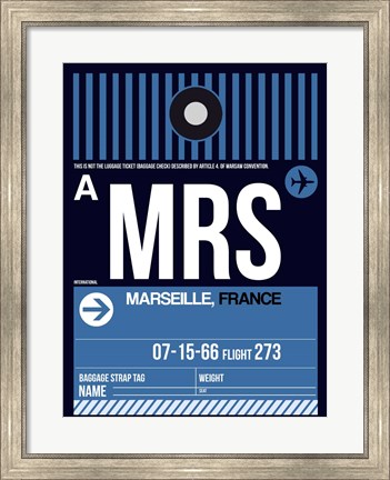 Framed MRS Marseille Luggage Tag II Print