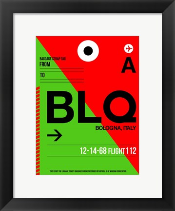 Framed BLQ Bologna Luggage Tag I Print