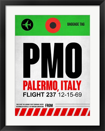 Framed PMO Palermo Luggage Tag I Print