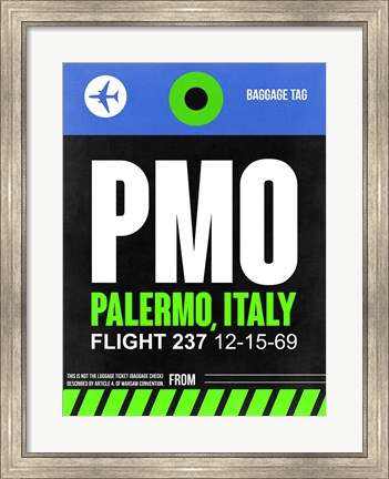 Framed PMO Palermo Luggage Tag II Print