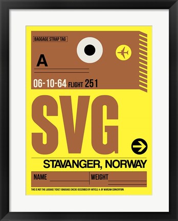 Framed SVG Stavanger Luggage Tag I Print