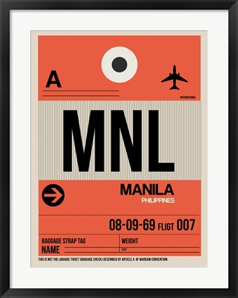 Framed MNL Manila Luggage Tag I Print