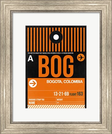 Framed BOG Bogota Luggage Tag II Print