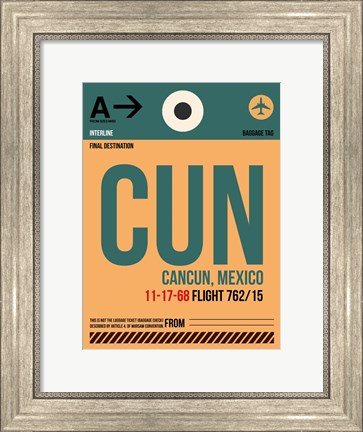 Framed CUN Cuncun Luggage Tag I Print