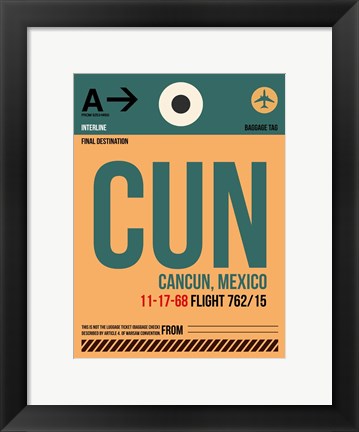 Framed CUN Cuncun Luggage Tag I Print