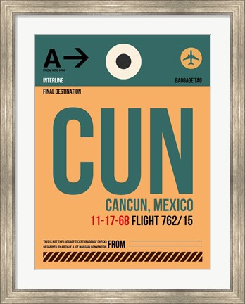 Framed CUN Cuncun Luggage Tag I Print