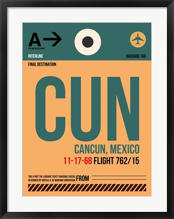 Framed CUN Cuncun Luggage Tag I Print