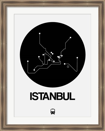 Framed Istanbul Black Subway Map Print
