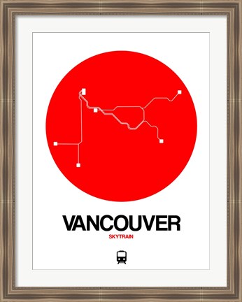 Framed Vancouver Red Subway Map Print