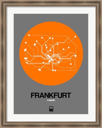 Framed Frankfurt Orange Subway Map Print