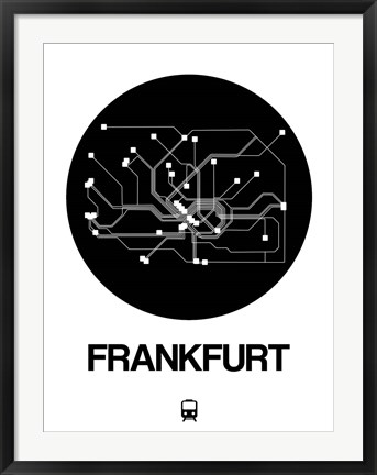 Framed Frankfurt Black Subway Map Print