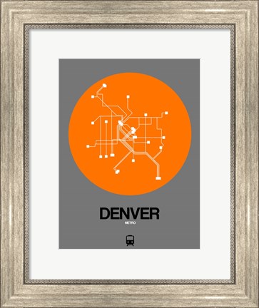 Framed Denver Orange Subway Map Print