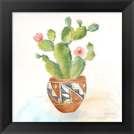 Framed Cactus Pots II Print