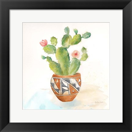 Framed Cactus Pots II Print