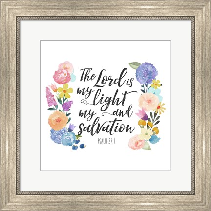 Framed Floral Bible Verse II Print