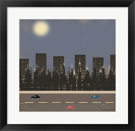 Framed Nightime in the City II Print