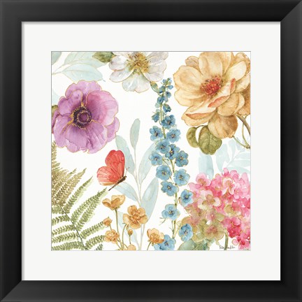 Framed Rainbow Seeds Flowers III Print