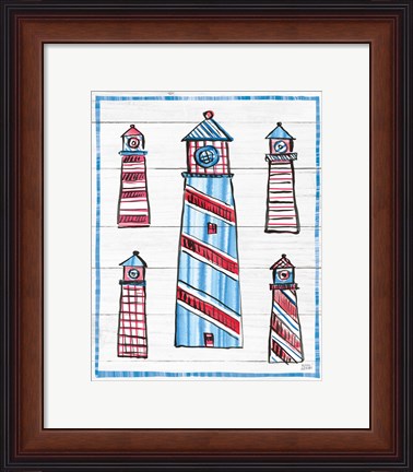 Framed Coastal Americana II Shiplap Print