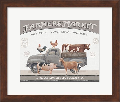 Framed Vintage Farm I v2 Print