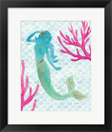 Framed Mermaid Friends II Print