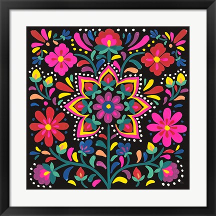 Framed Floral Fiesta III Print