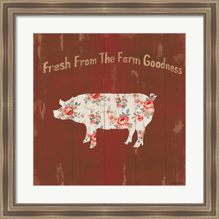 Framed Farm Patchwork X Print